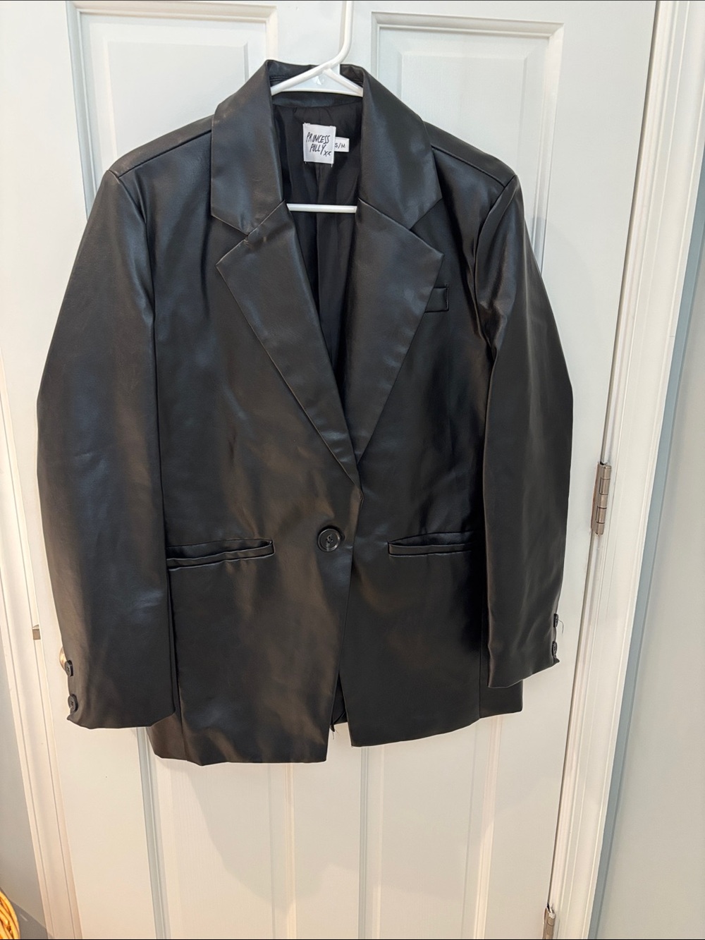 Princess Polly Faux Leather Jacket Blazer S/M